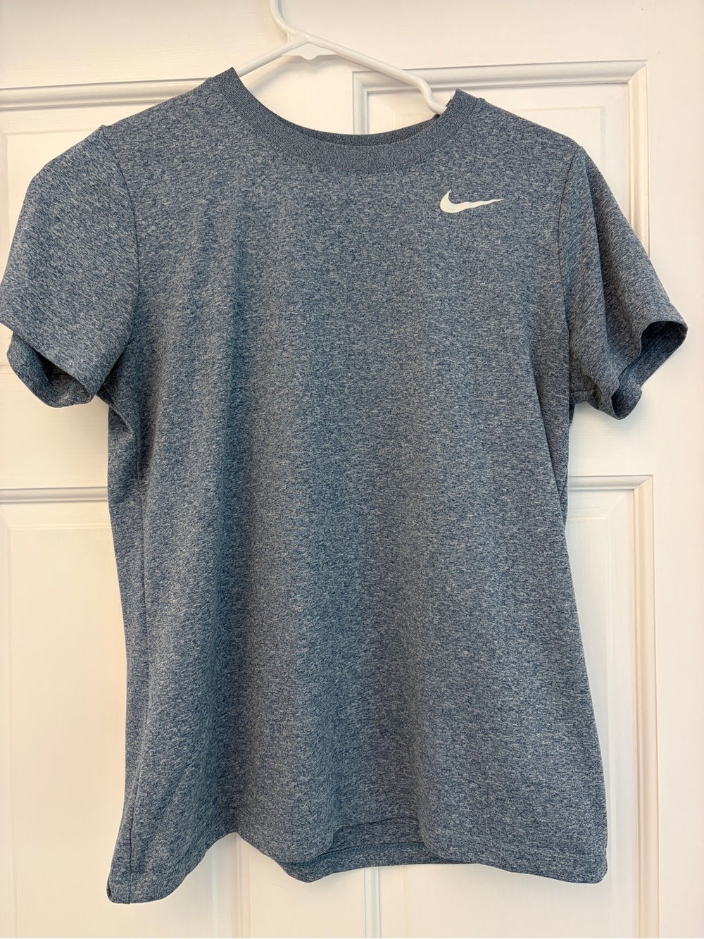 Nike Heathered Blue Athletic Tee with Black Logo